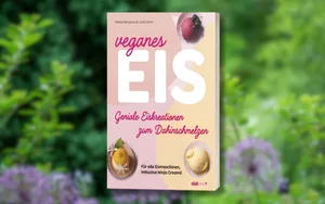 veganes eis, garten hintergrund, kochbuch